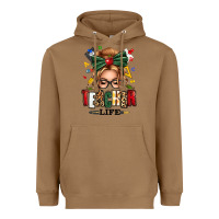 Toasted Coconut teacher life blonde caucassian messy bun Heavyweight Hoodie - texasbilliewilder