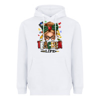 White teacher life blonde caucassian messy bun Heavyweight Hoodie - texasbilliewilder