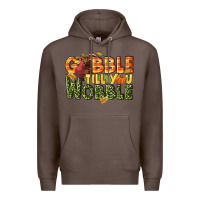 Coffee Gobble till you wobble turkey thanksgiving Premium Hoodie - NancyCooperArtShop