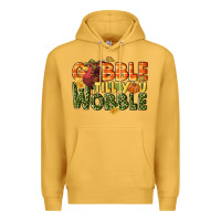 Mustard Gobble till you wobble turkey thanksgiving Premium Hoodie - NancyCooperArtShop