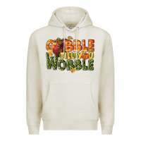 Oatmeal Heather Gobble till you wobble turkey thanksgiving Premium Hoodie - NancyCooperArtShop
