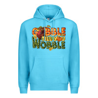 Gobble Till You Wobble Turkey Thanksgiving Premium Hoodie | Teevron