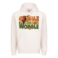 Pale Pink Gobble till you wobble turkey thanksgiving Premium Hoodie - NancyCooperArtShop