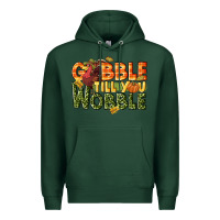 Sports Green Gobble till you wobble turkey thanksgiving Premium Hoodie - NancyCooperArtShop