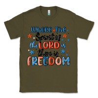 Army Green where the spirit of the lord is there is freedom Classic Tee - MaliasSmallBusiness