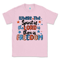 Bubblegum Pink where the spirit of the lord is there is freedom Classic Tee - MaliasSmallBusiness