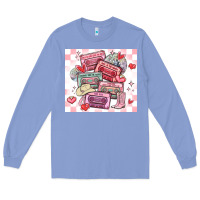 Colony Blue valentine's day cassette tapes Long Sleeve Tee - MaliasSmallBusiness