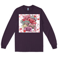 Plum valentine's day cassette tapes Long Sleeve Tee - MaliasSmallBusiness