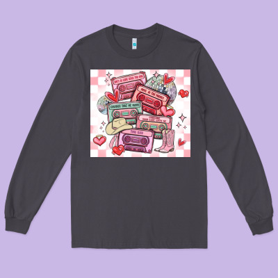 Valentine's Day Cassette Tapes Long Sleeve Tee Designed By Maliassmallbusiness