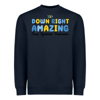Navy down right amazing down syndrome awareness Heavyweight Sweatshirt - MaliasSmallBusiness