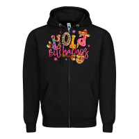 Black hola bitchachos mexico cinco de mayo Zipper Hoodie - LillyAllenDesigns