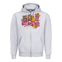 Heather Grey hola bitchachos mexico cinco de mayo Zipper Hoodie - LillyAllenDesigns