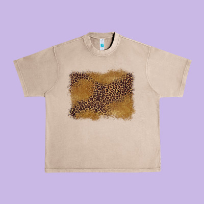 Leopard Background Urban Heavy Tee Designed By Barkaloodesign