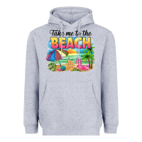 Heather Grey take me to the beach Heavyweight Hoodie - NancyCooperArtShop