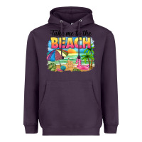 Plum take me to the beach Heavyweight Hoodie - NancyCooperArtShop