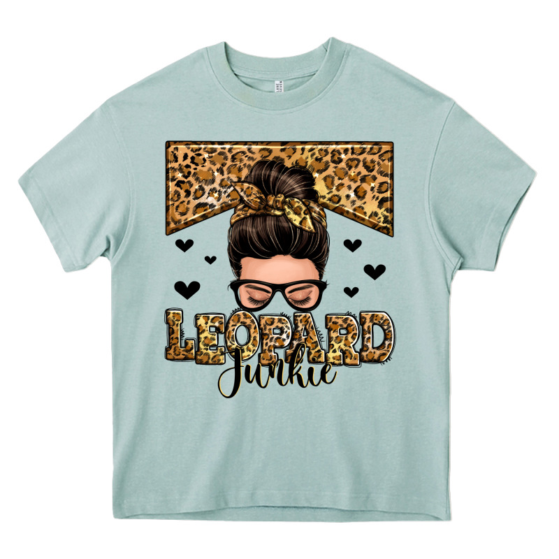 Leopard Junkie Messy Bun Heavy Core Tee by Zillion Design Studio | Teevron