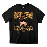 Black leopard junkie messy bun Heavy Core Tee - Zillion Design Studio