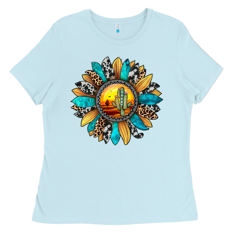 Sunset Sunflower Ladies Tee by JahusDesignShop | Teevron