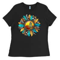 Black sunset sunflower Ladies Tee - JahusDesignShop