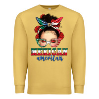 Antique Gold Mexican American Messy Bun Premium Sweatshirt - texasbilliewilder