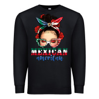 Mexican American Messy Bun Premium Sweatshirt | Teevron