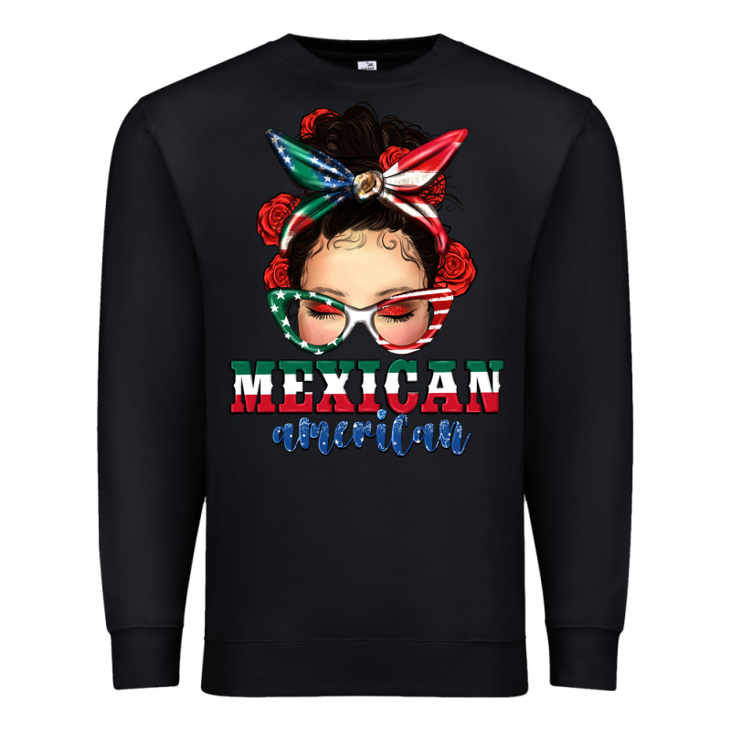 Mexican American Messy Bun Premium Sweatshirt by texasbilliewilder | Teevron
