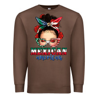 Chestnut Mexican American Messy Bun Premium Sweatshirt - texasbilliewilder