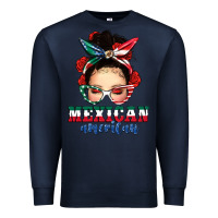 Navy Mexican American Messy Bun Premium Sweatshirt - texasbilliewilder