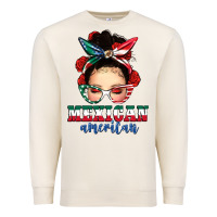 Sandshell Mexican American Messy Bun Premium Sweatshirt - texasbilliewilder