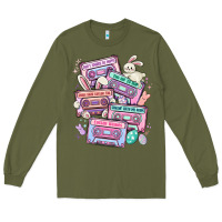 Army Green easter cassette tapes Long Sleeve Tee - MaliasSmallBusiness