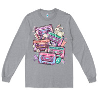 Heather Grey easter cassette tapes Long Sleeve Tee - MaliasSmallBusiness