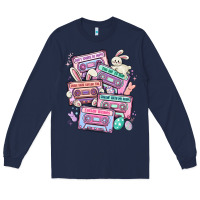 Navy easter cassette tapes Long Sleeve Tee - MaliasSmallBusiness