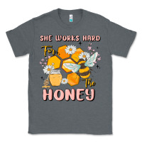 Charcoal Heather she works hard for the honey Classic Tee - MaliasSmallBusiness