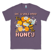 Lavender she works hard for the honey Classic Tee - MaliasSmallBusiness