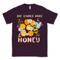 Plum she works hard for the honey Classic Tee - MaliasSmallBusiness