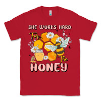 Red she works hard for the honey Classic Tee - MaliasSmallBusiness