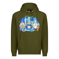Army Green snowman gnome Premium Hoodie - texasbilliewilder