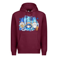 Burgundy snowman gnome Premium Hoodie - texasbilliewilder