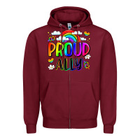 Burgundy proud ally Zipper Hoodie - LillyAllenDesigns