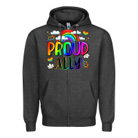 Charcoal Heather proud ally Zipper Hoodie - LillyAllenDesigns