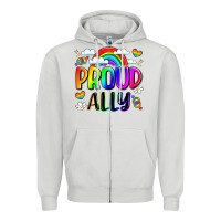 Dove Grey proud ally Zipper Hoodie - LillyAllenDesigns
