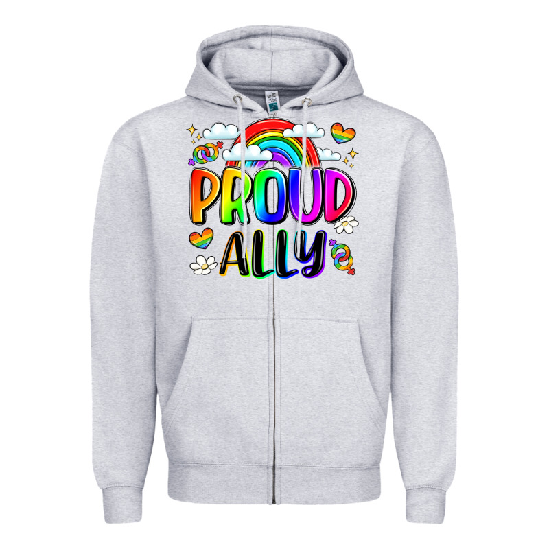 Proud Ally Zipper Hoodie by LillyAllenDesigns | Teevron
