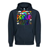 Navy proud ally Zipper Hoodie - LillyAllenDesigns