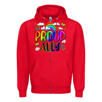 Red proud ally Zipper Hoodie - LillyAllenDesigns
