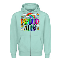 Seafoam proud ally Zipper Hoodie - LillyAllenDesigns