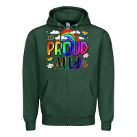 Sports Green proud ally Zipper Hoodie - LillyAllenDesigns