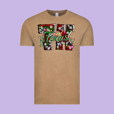 Texas Tx Christmas Vintage Tee Designed By Adodesignshop