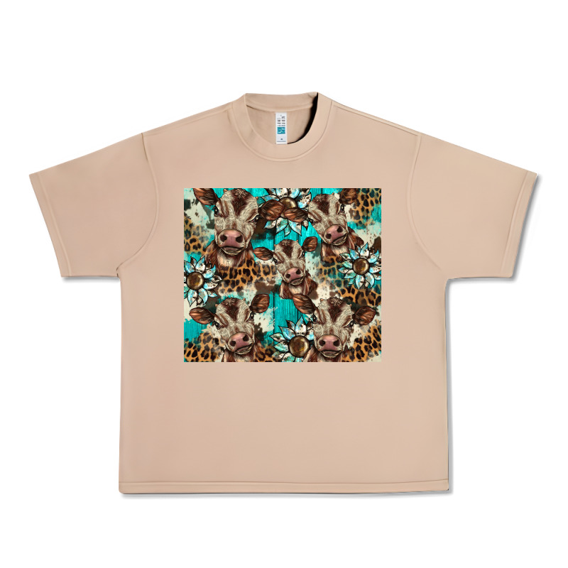 Western Cowhide Sunflower Baby Cow Urban Heavy Tee by BarkalooDesign | Teevron