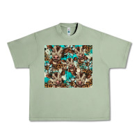 Oil Green western cowhide sunflower baby cow Urban Heavy Tee - BarkalooDesign