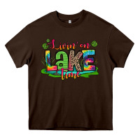 Chocolate Brown living on lake time Heavy Core Tee - Zillion Design Studio
